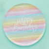Pratos Rainbow 'Happy Birthday'